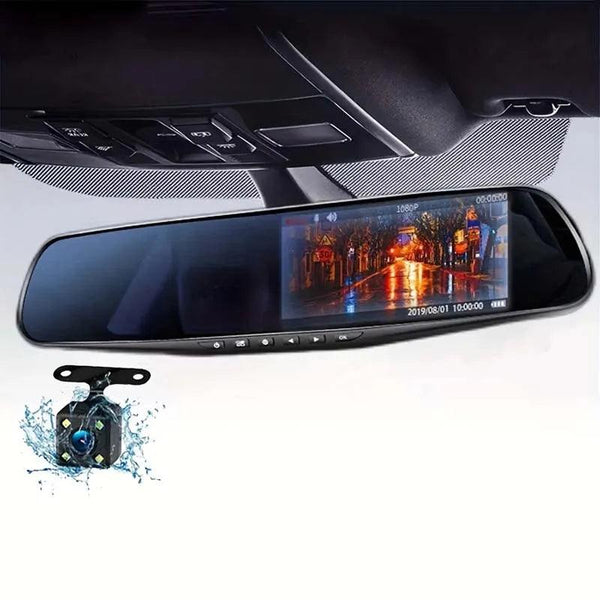 Large Rear View Mirror Tachograph Dual Lens HD 1080P - Byte Buzzz