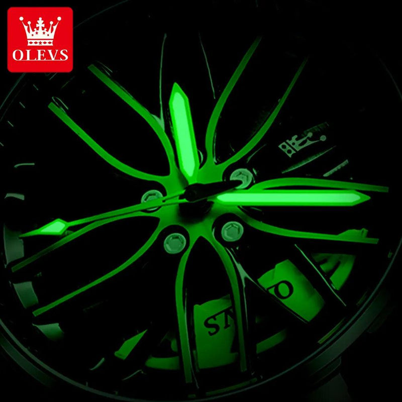 Wheel Hub Watch for Men 360° Rotary Sport Car - Byte Buzzz